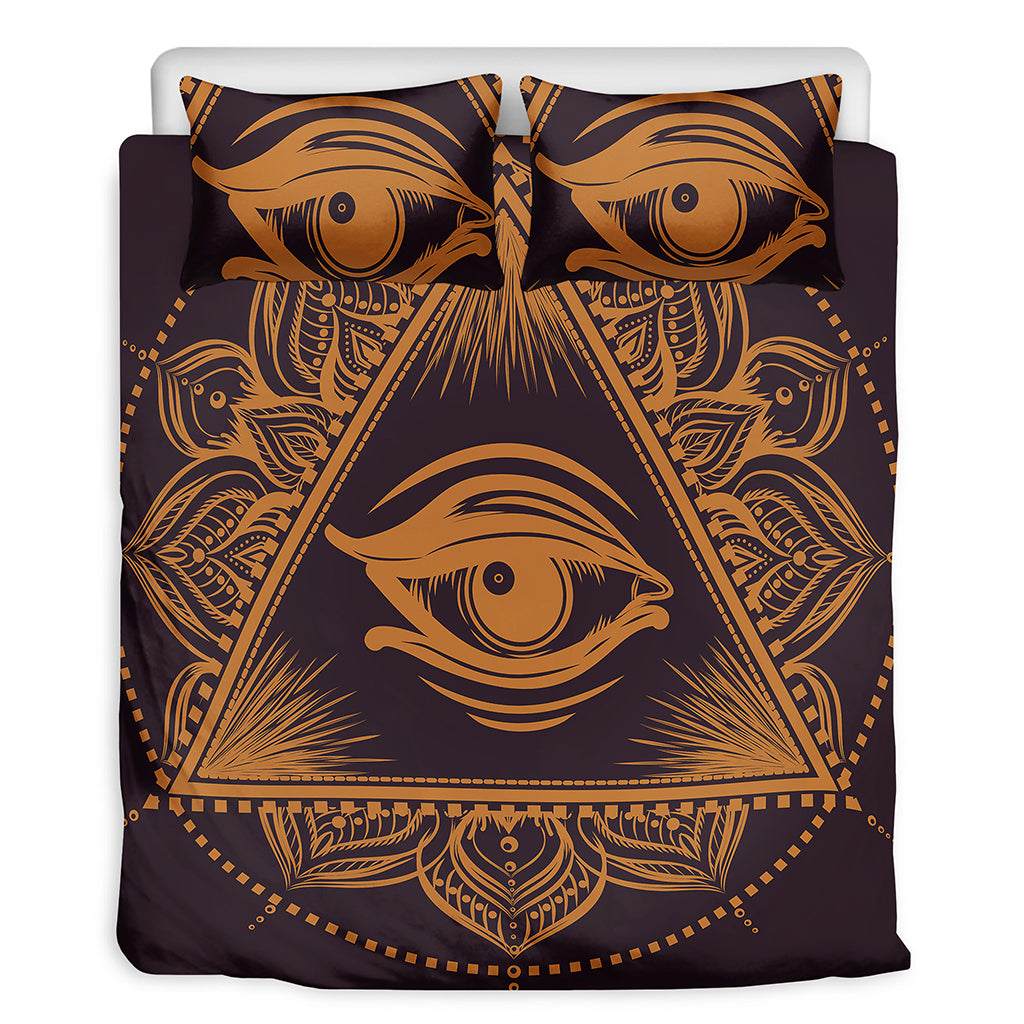 Eye of Providence Mandala Print Duvet Cover Bedding Set