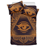 Eye of Providence Mandala Print Duvet Cover Bedding Set