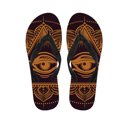 Eye of Providence Mandala Print Flip Flops