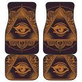 Eye of Providence Mandala Print Front and Back Car Floor Mats