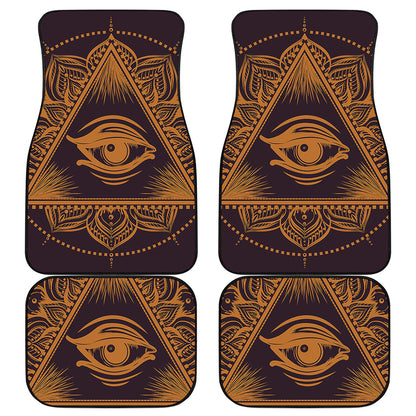 Eye of Providence Mandala Print Front and Back Car Floor Mats