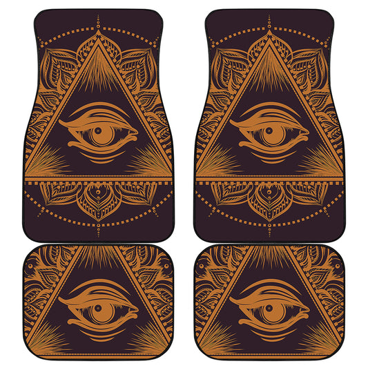 Eye of Providence Mandala Print Front and Back Car Floor Mats