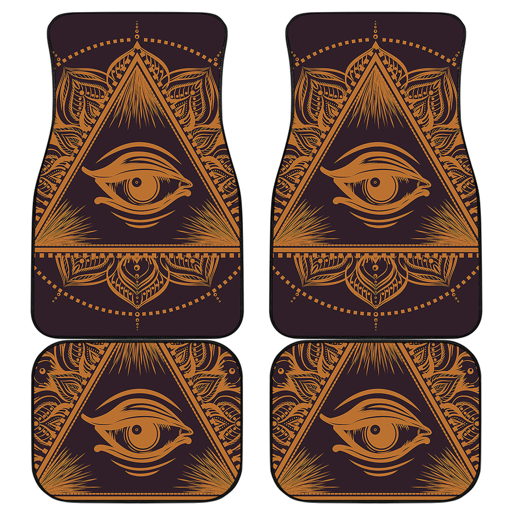 Eye of Providence Mandala Print Front and Back Car Floor Mats