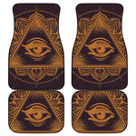 Eye of Providence Mandala Print Front and Back Car Floor Mats