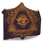 Eye of Providence Mandala Print Hooded Blanket