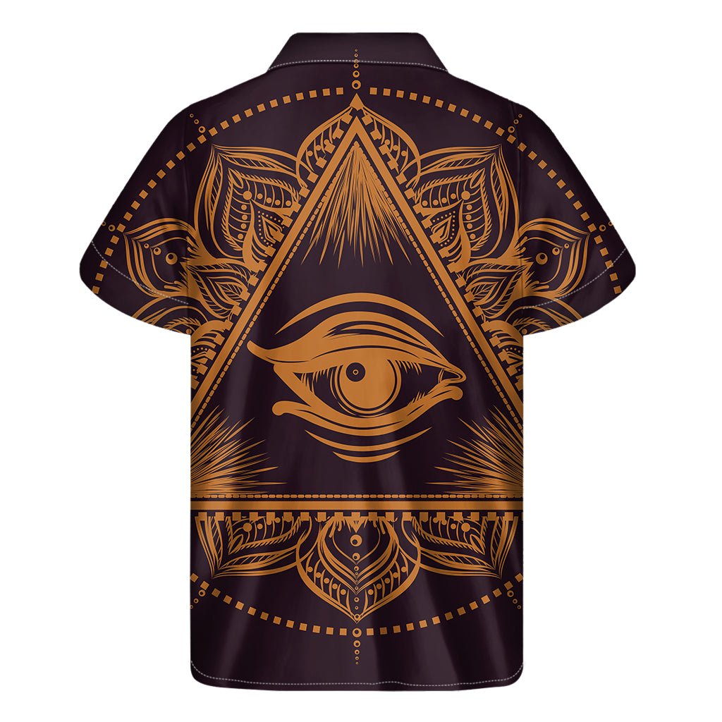 Eye of Providence Mandala Print Men's Short Sleeve Shirt
