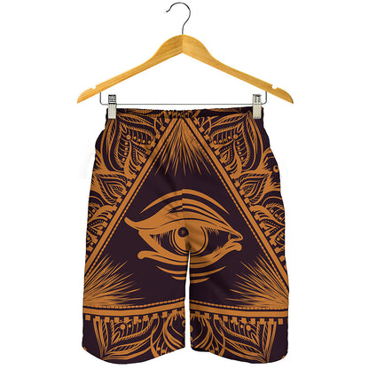 Eye of Providence Mandala Print Men's Shorts