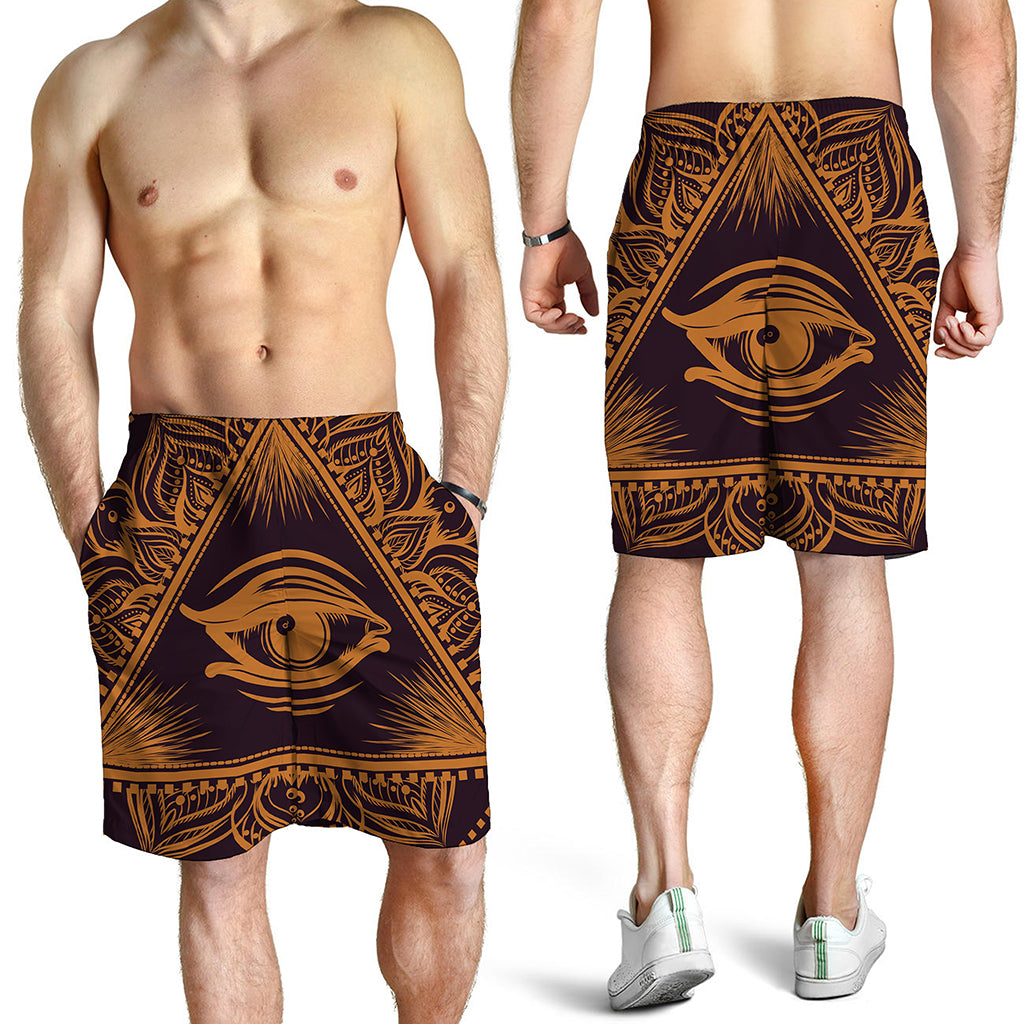 Eye of Providence Mandala Print Men's Shorts