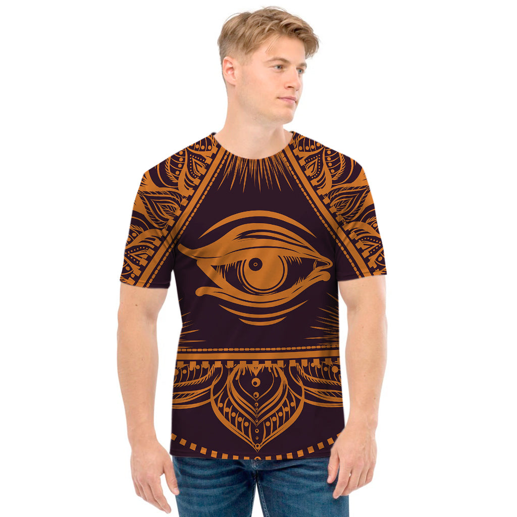 Eye of Providence Mandala Print Men's T-Shirt
