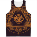 Eye of Providence Mandala Print Men's Tank Top
