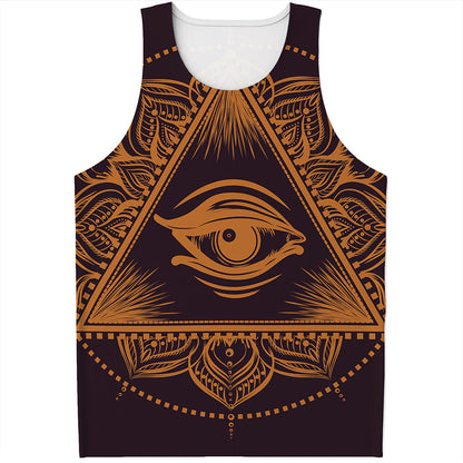 Eye of Providence Mandala Print Men's Tank Top