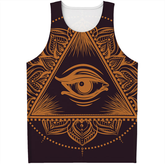 Eye of Providence Mandala Print Men's Tank Top