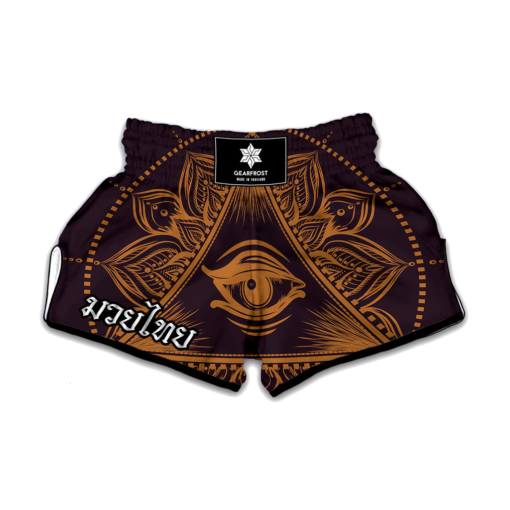 Eye of Providence Mandala Print Muay Thai Boxing Shorts