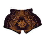 Eye of Providence Mandala Print Muay Thai Boxing Shorts