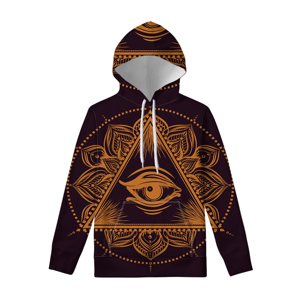 Eye of Providence Mandala Print Pullover Hoodie
