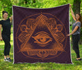 Eye of Providence Mandala Print Quilt