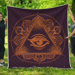 Eye of Providence Mandala Print Quilt