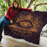 Eye of Providence Mandala Print Quilt