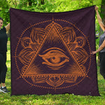 Eye of Providence Mandala Print Quilt
