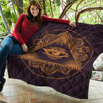 Eye of Providence Mandala Print Quilt