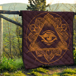 Eye of Providence Mandala Print Quilt