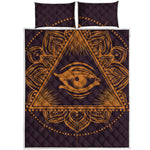 Eye of Providence Mandala Print Quilt Bed Set