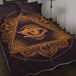 Eye of Providence Mandala Print Quilt Bed Set