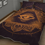 Eye of Providence Mandala Print Quilt Bed Set