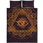 Eye of Providence Mandala Print Quilt Bed Set