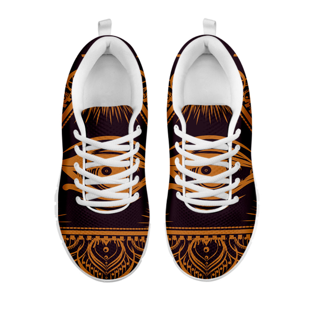 Eye of Providence Mandala Print White Sneakers
