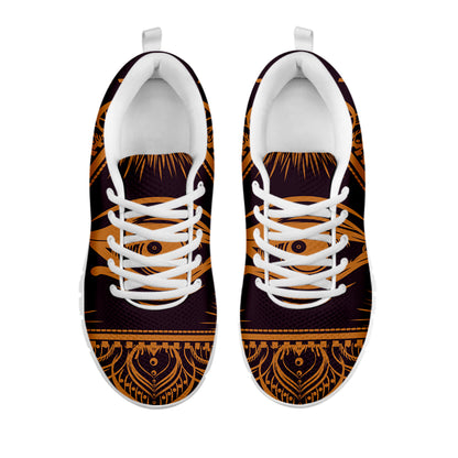 Eye of Providence Mandala Print White Sneakers