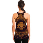 Eye of Providence Mandala Print Women's Racerback Tank Top