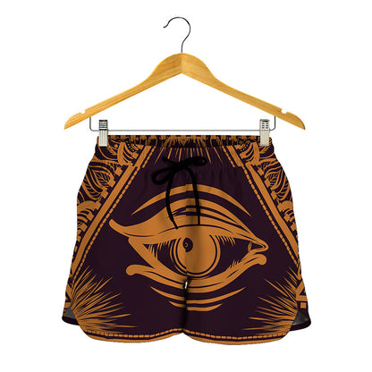Eye of Providence Mandala Print Women's Shorts