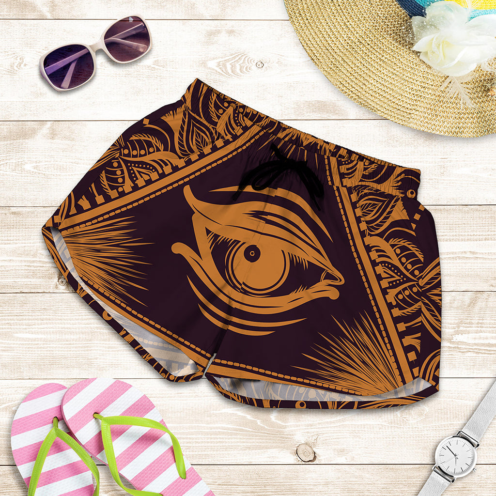 Eye of Providence Mandala Print Women's Shorts