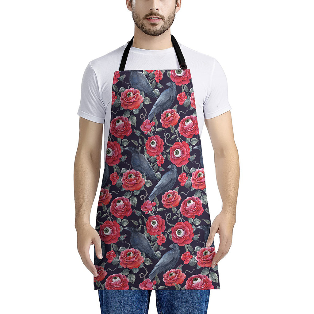 Eyeball Rose Pattern Print Apron