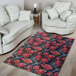 Eyeball Rose Pattern Print Area Rug