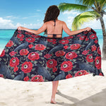 Eyeball Rose Pattern Print Beach Sarong Wrap