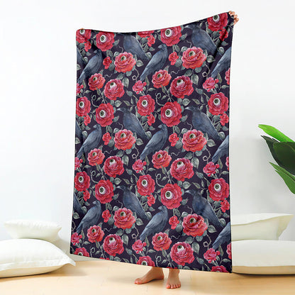 Eyeball Rose Pattern Print Blanket