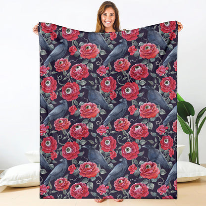 Eyeball Rose Pattern Print Blanket