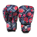 Eyeball Rose Pattern Print Boxing Gloves