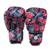 Eyeball Rose Pattern Print Boxing Gloves