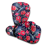 Eyeball Rose Pattern Print Boxing Gloves