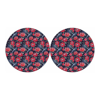 Eyeball Rose Pattern Print Car Coasters