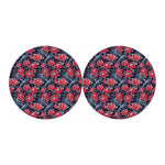 Eyeball Rose Pattern Print Car Coasters