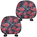Eyeball Rose Pattern Print Car Headrest Covers