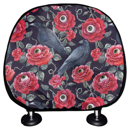 Eyeball Rose Pattern Print Car Headrest Covers