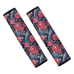 Eyeball Rose Pattern Print Car Seat Belt Covers