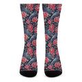 Eyeball Rose Pattern Print Crew Socks