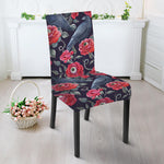 Eyeball Rose Pattern Print Dining Chair Slipcover
