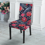 Eyeball Rose Pattern Print Dining Chair Slipcover